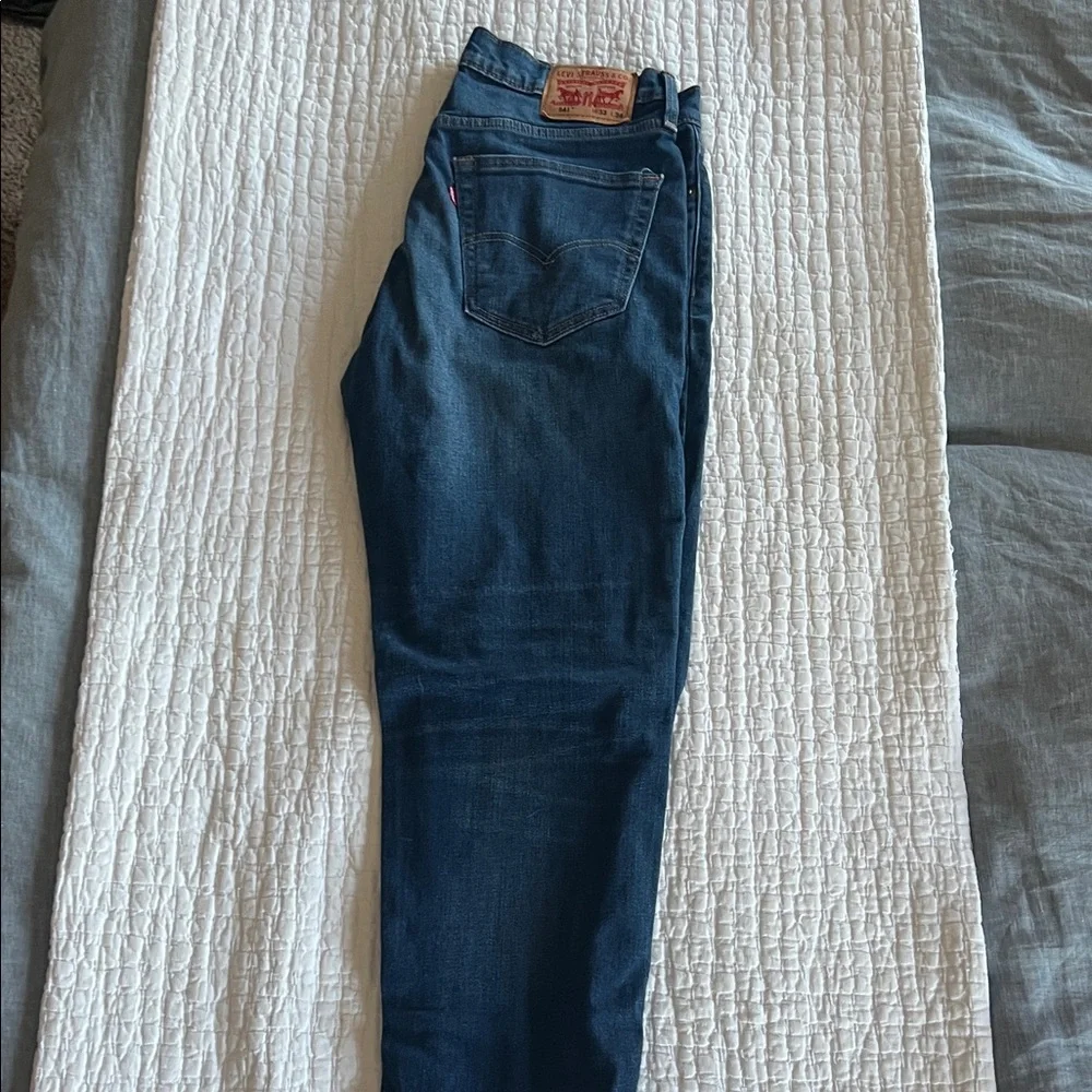 Levi's 541 Slim Straight Jeans in Dark Blue Denim